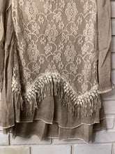 Load image into Gallery viewer, Alice Vintage Beige  Lacy Silk Top
