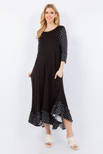Load image into Gallery viewer, Esther Black Polka Dot  Dress with  Ruffle (S-3X)
