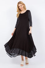 Load image into Gallery viewer, Esther Black Polka Dot  Dress with  Ruffle (S-3X)
