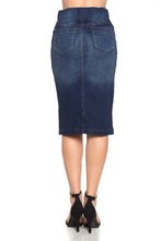 Load image into Gallery viewer, Denim Dark Indigo Skirt with elastic waistband. #104Q
