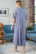 Load image into Gallery viewer, Sales! Heidi  Denim  Colored  Oversized  Buttoned Up Shirt Dress
