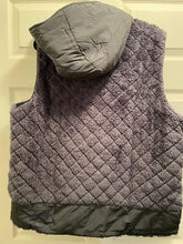Load image into Gallery viewer, Sale! Hooded Quilted Faux Fur  Reversible Vests Curvy Off White and Charcoal

