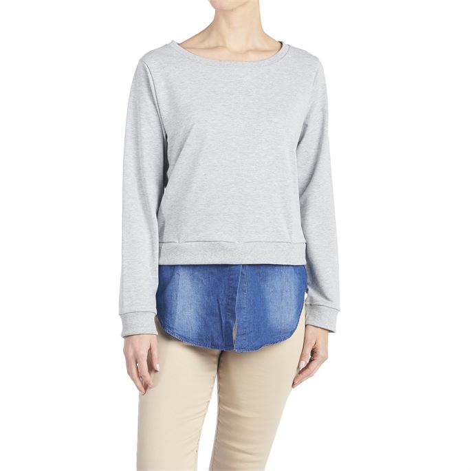 Heather Gray Convertible Shirt Tail Sweatshirt
