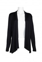 Load image into Gallery viewer, ANNE Black Open Front with an Embroidered Back Jersey Jacket (S-XL)
