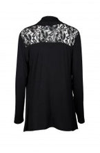 Load image into Gallery viewer, ANNE Black Open Front with an Embroidered Back Jersey Jacket (S-XL)
