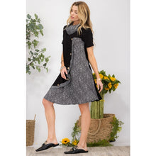 Load image into Gallery viewer, BETH Black &amp; White Contrasted Tunic/Dress with wooden Buttons(S-3X)
