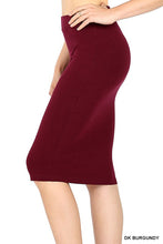Load image into Gallery viewer, Cabernet or Dark Burgendy Premium Cotton Knee Length Skirts
