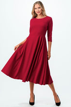 Load image into Gallery viewer, Bella Dark Red  Fit and Flare Dress (S-3XL) FB Live
