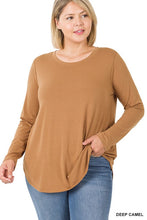 Load image into Gallery viewer, LAURA Curvy Long Sleeve Top-Perfect for Layering (click for additional colors) - Find Regular Sizes in Tops
