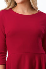 Load image into Gallery viewer, Bella Dark Red  Fit and Flare Dress (S-3XL) FB Live
