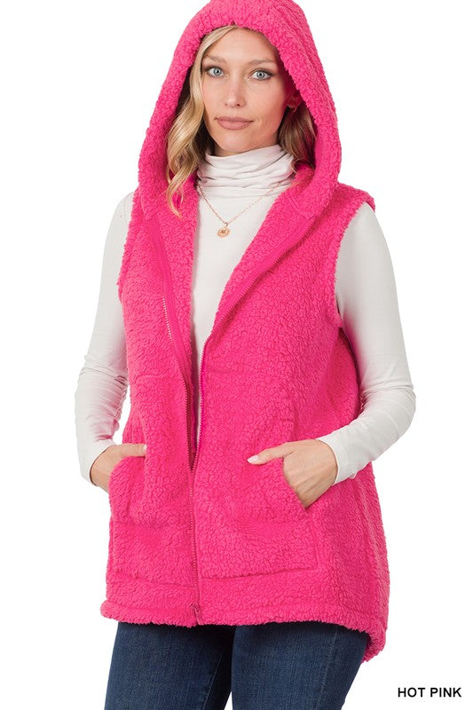 Sale! Hot Pink Soft Sherpa Vest