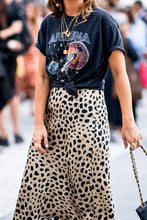 Load image into Gallery viewer, Leopard Satin Midi Skirt
