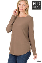 Load image into Gallery viewer, LAURA Curvy Long Sleeve Top-Perfect for Layering (click for additional colors) - Find Regular Sizes in Tops
