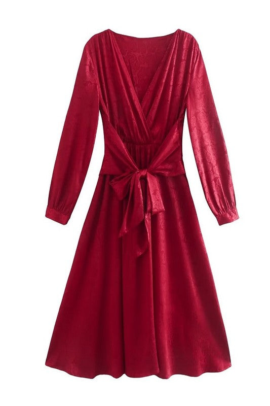 Elegant Jacquard Rose Dress