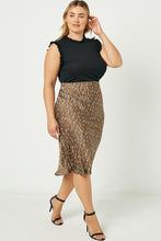Load image into Gallery viewer, SALLY  Satin Leopard Printed Midi Skirt (1-3X)
