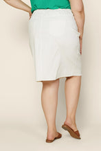 Load image into Gallery viewer, White Denim Button Down Midi Skirt  (S-3XL)
