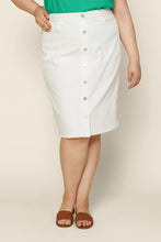 Load image into Gallery viewer, White Denim Button Down Midi Skirt  (S-3XL)

